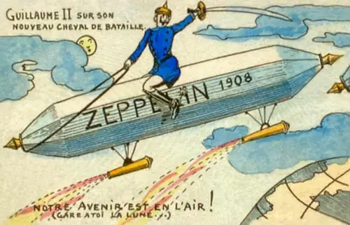 Postkarte mit einer Karikatur Kaiser Wilhelms